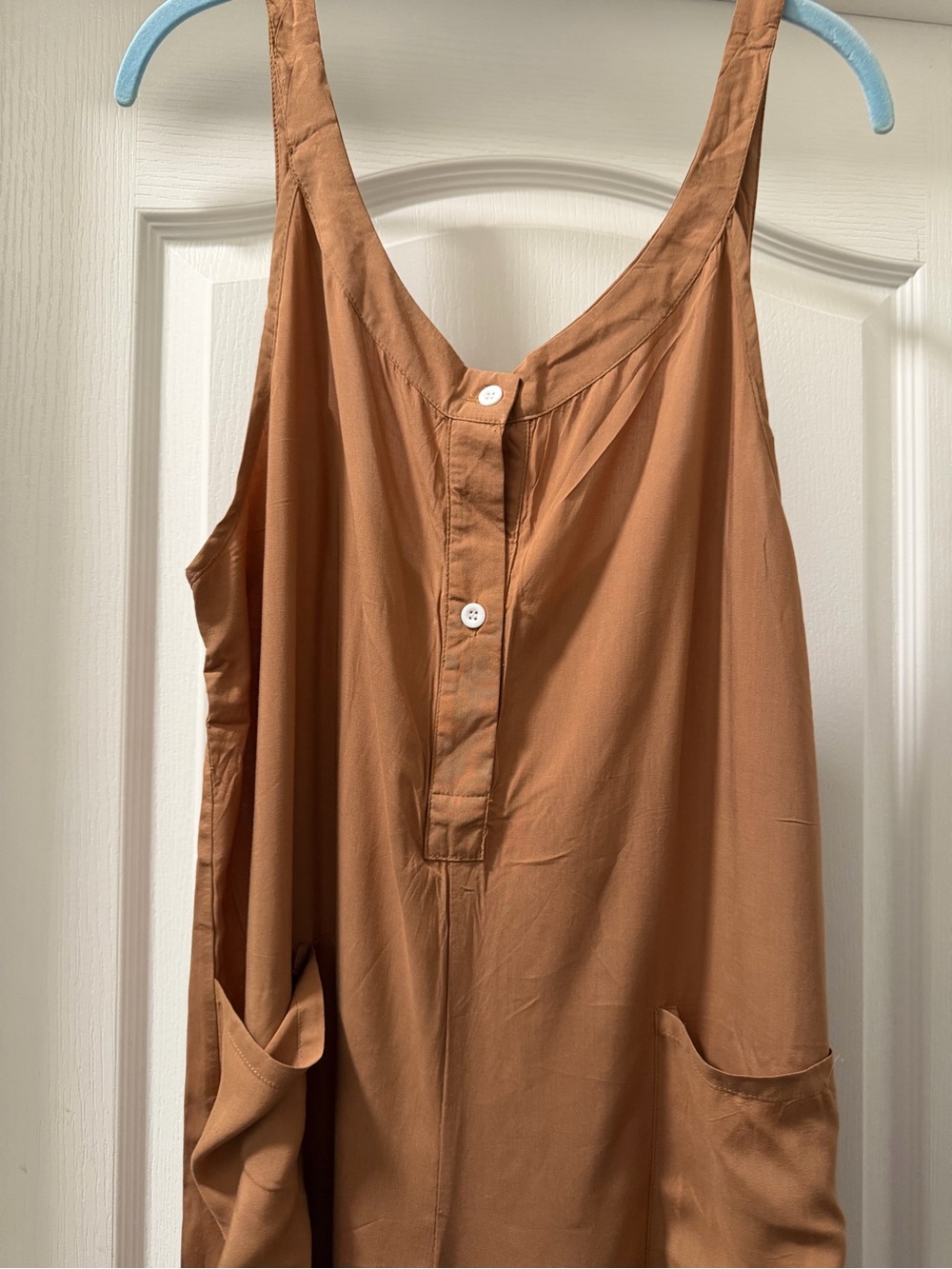 Wide Leg Jumpsuit in Camel Brown